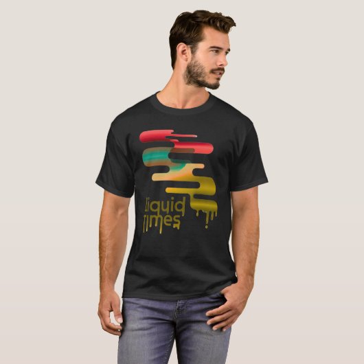T-Shirt Graphique Abstrait "Liquid Times" avec Eff (Devant entier)