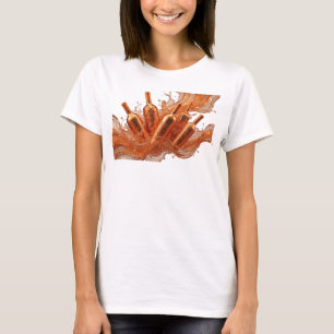 T-shirt graphique abstrait orange accrocheur