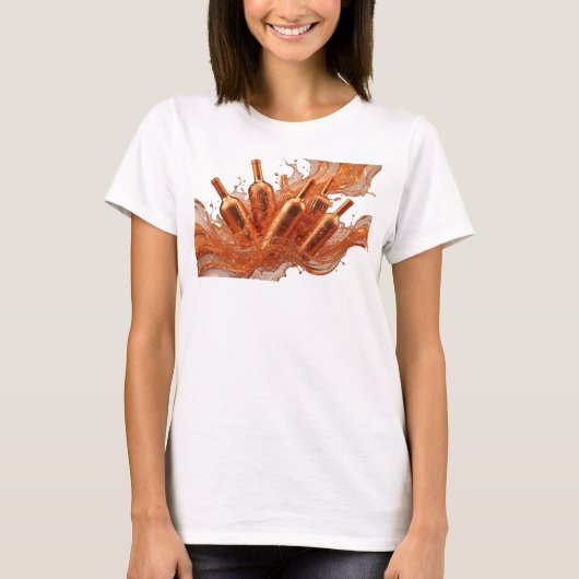 T-shirt graphique abstrait orange accrocheur (Devant)
