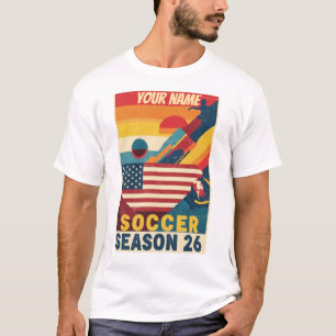 T-Shirt Graphique Abstrait Rétro Football Saison 2