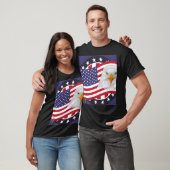 T-Shirt Graphique Aigle Drapeau Américain (Unisexe)