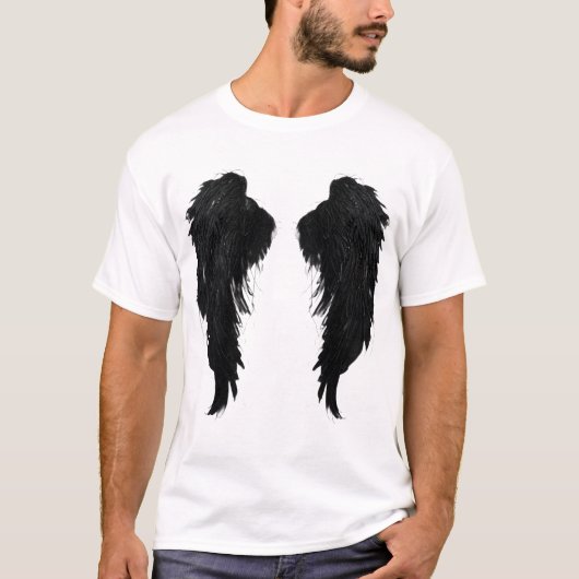T-Shirt Graphique Ailes d'Ange Noir (Devant)