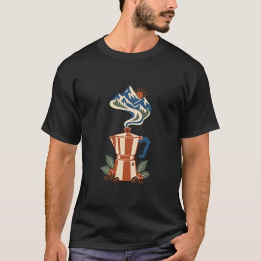 T-Shirt Graphique Alpine Sunrise Moka Pot (Devant)