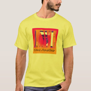 T-shirt Graphique Amour Les Uns Les Autres Jaune