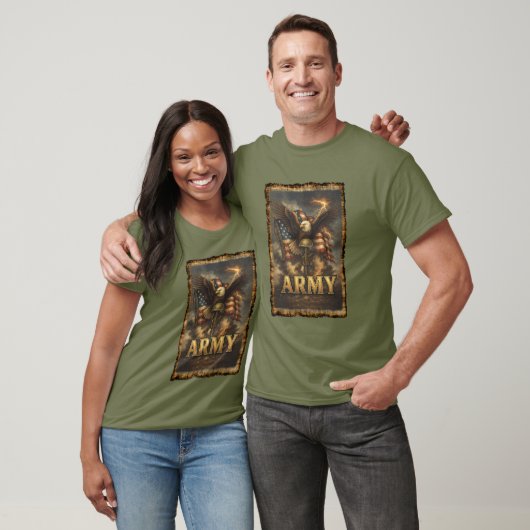 T-shirt Graphique "ARMÉE" avec aigle et drapeau (Unisexe)