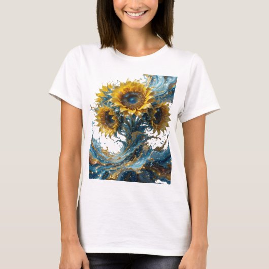T-shirt graphique ART ABSTRAIT Or pointu (Devant)