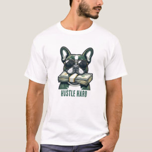 T-shirt graphique avec Bulldog français qui bosse