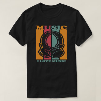 T-shirt graphique avec casque pour amateur de musi