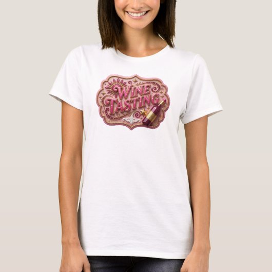 T-shirt graphique avec dégustation de vin rose edg (Devant)