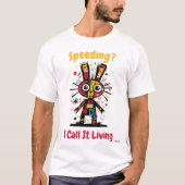T-Shirt Graphique avec Lapin Vibrant Abstrait (Devant)