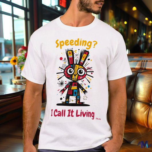 T-Shirt Graphique avec Lapin Vibrant Abstrait