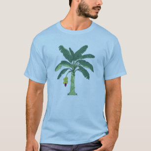 T-Shirt Graphique avec un Arbre à Bananes Tropical