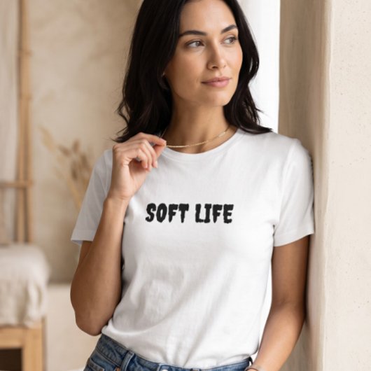 T-Shirt Graphique Blanc à l'Esthétique de Vie Douc