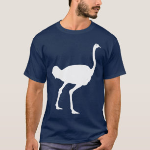T-shirt Graphique blanc de silhouette d'oiseau d'autruche