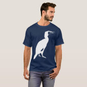 T-shirt Graphique blanc d'oiseau de Cormorant (Devant entier)
