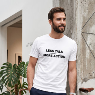 T-shirt graphique blanc pour hommes 'Moins de paro
