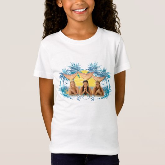T-Shirt Graphique bleu de palmier de groupe (Devant)
