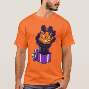 T-shirt graphique boîte cadeau de main de monstre