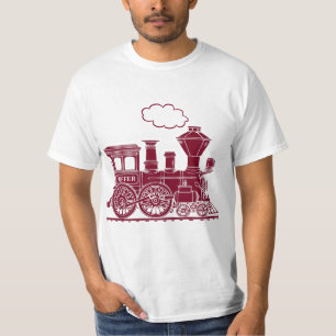 T-shirt graphique Brown de locomotive à vapeur