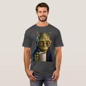 T-shirt graphique Café Matinal Alien Fatigué (Devant entier)