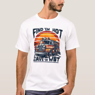 T-Shirt Graphique Camion de Pompiers Vintage Couch
