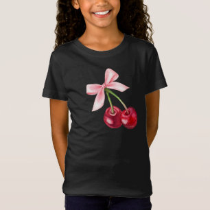 T-shirt graphique cerise et bow mignonne