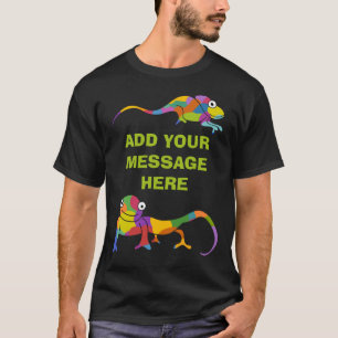 T-shirt Graphique Chameleons de message personnalisé