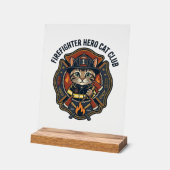 T-shirt graphique chat héros pompier - Pompiers (Angle)
