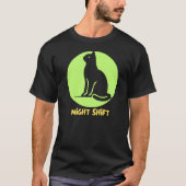 T-shirt graphique chat noir de nuit (Devant)