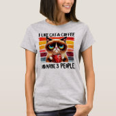 T-shirt graphique Chat Sarcasique - Mon chat, Café (Devant)