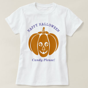 T-shirt Graphique Citrouille d'Halloween Vampire mignon