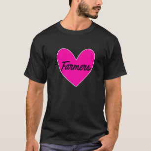 T-shirt Graphique Cœur Agriculteur Vache Agriculture Tract