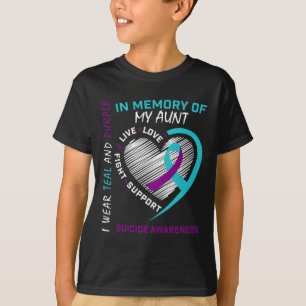 T-shirt Graphique Coeur En Mémoire De La Sensibilisation A