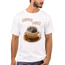 T-shirt graphique Coffee First pour hommes