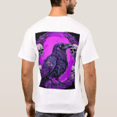 T-shirt Graphique Corbeau Violet Gothique Mode Création (Dos)