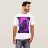 T-shirt Graphique Corbeau Violet Gothique Mode Création (Devant entier)