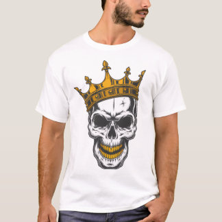 T-Shirt Graphique Crâne Couronne Dorée