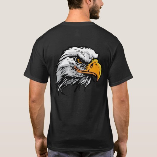 T-shirt Graphique d'aigle noir (Dos)