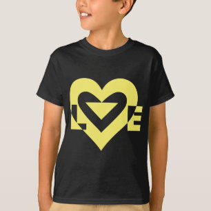 T-shirt Graphique d'amour cool, Jaune