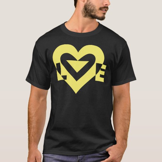 T-shirt Graphique d'amour cool, Jaune (Devant)