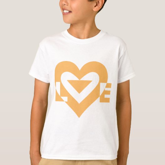 T-shirt Graphique d'amour cool, orange (Devant)