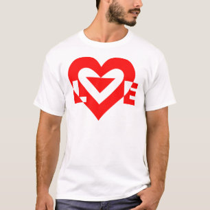 T-shirt Graphique d'amour cool, Rouge