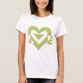 T-shirt Graphique d'amour cool, Vert Sage (Devant)