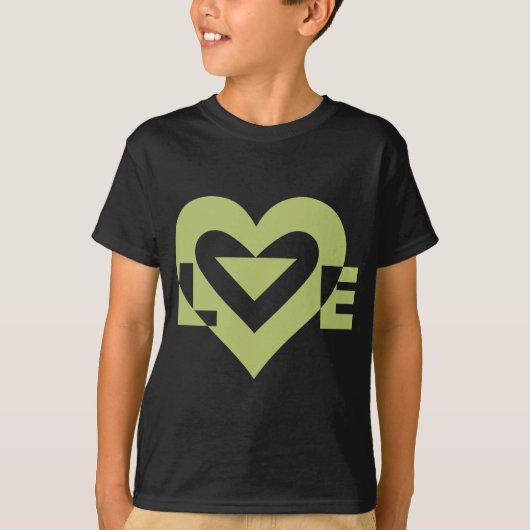 T-shirt Graphique d'amour cool, Vert Sage (Devant)