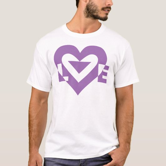 T-shirt Graphique d'amour cool, violet (Devant)