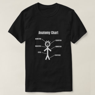 T-shirt Graphique d'anatomie de l'autocollant drôle