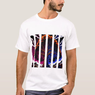 T-shirt graphique d'arbre abstrait vibrant en panneau divi