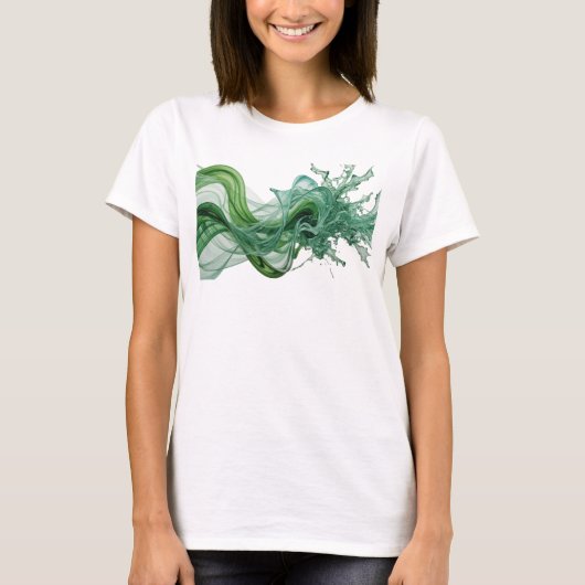 T-shirt graphique d'art abstrait Clean Green (Devant)