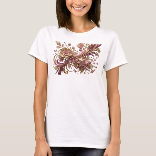 T-shirt graphique d'art abstrait orange propre (Devant)
