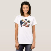 T-shirt graphique d'art abstrait rose saisissant (Devant entier)